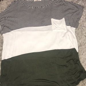 Green, black and white t shirt